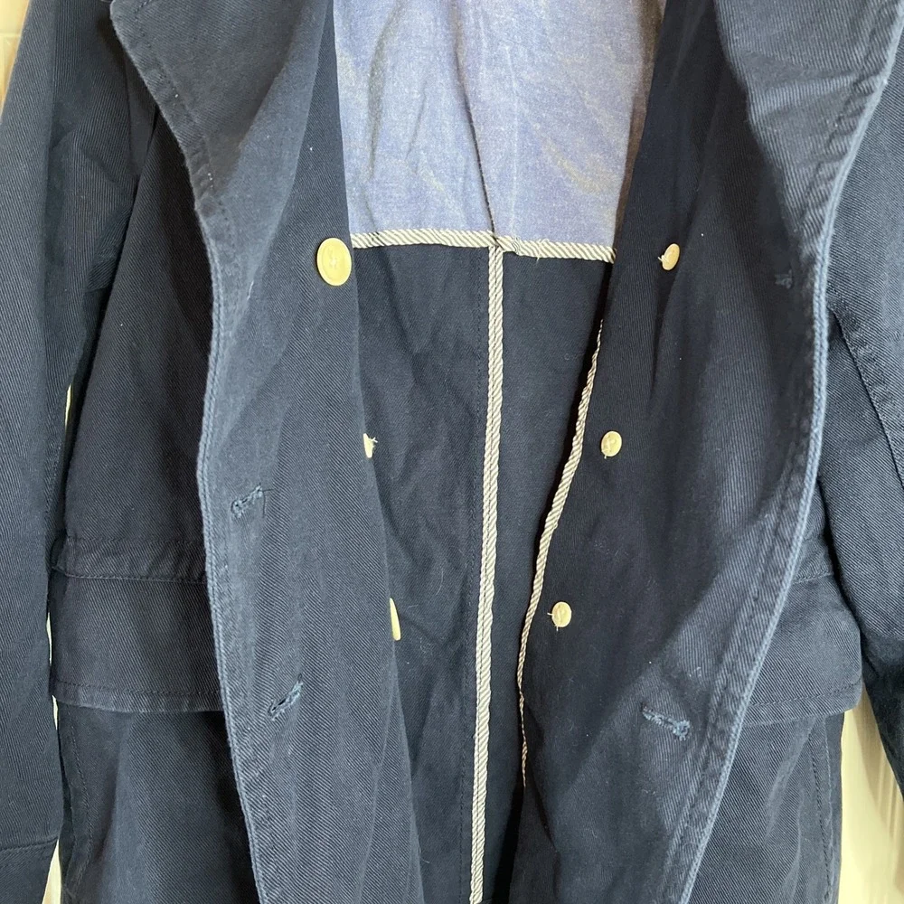 J.Crew Heavyweight Cotton Twill Pea Coat Navy Jacket Size‎ 10 - Picture 9 of 14